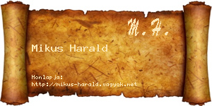 Mikus Harald névjegykártya